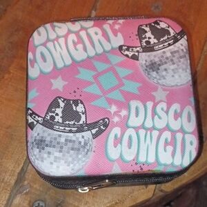 Pink Disco Cowgirl Jewelry Travel Case